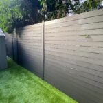 grey aluminum modern fence usa